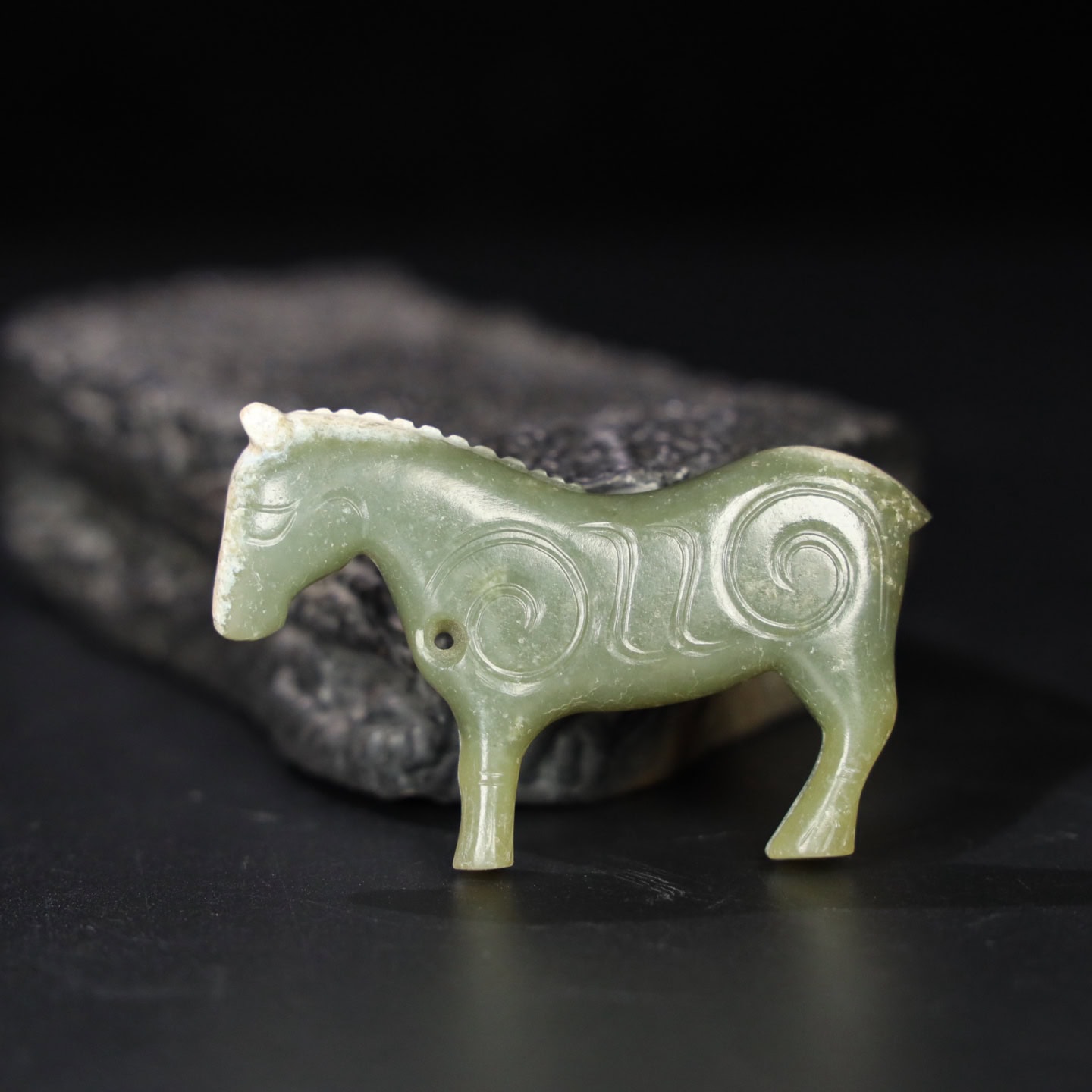 Chinese Natural Jade Carved Horse