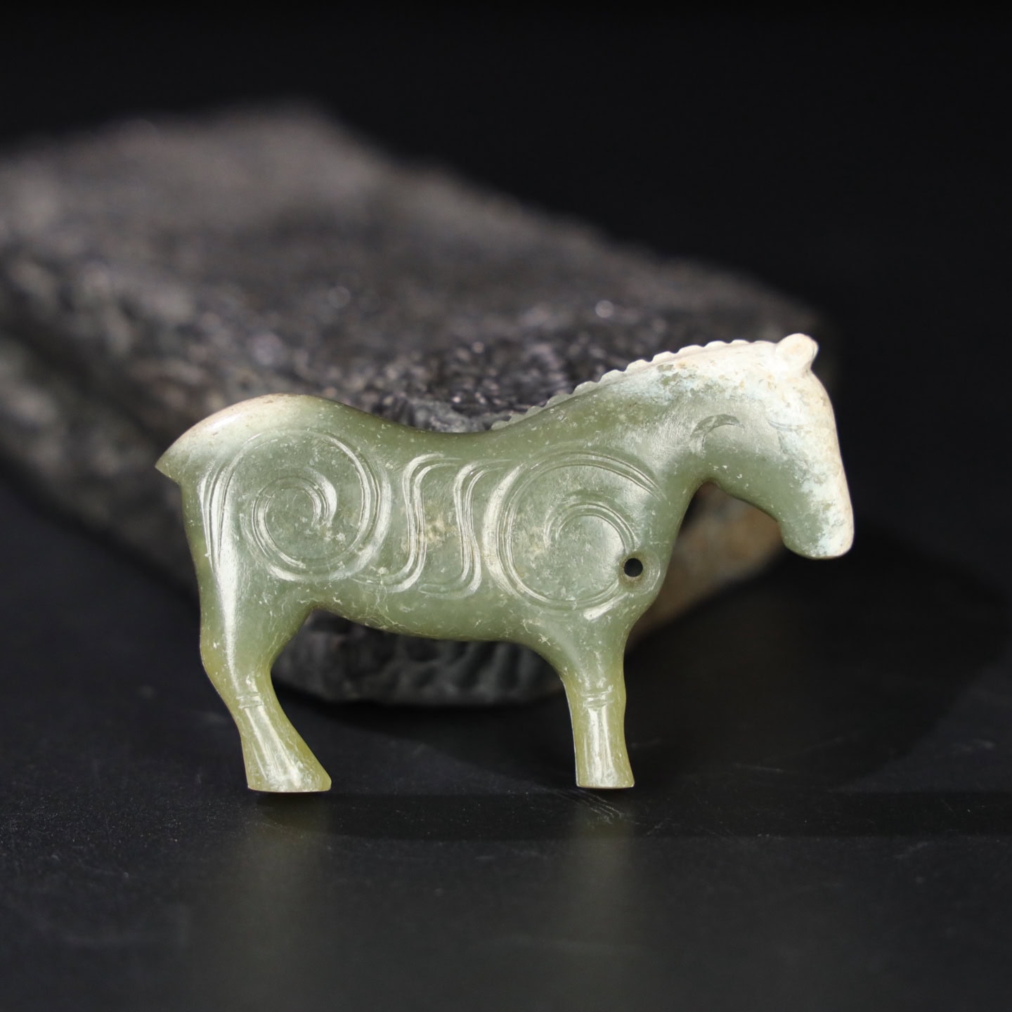 Chinese Natural Jade Carved Horse