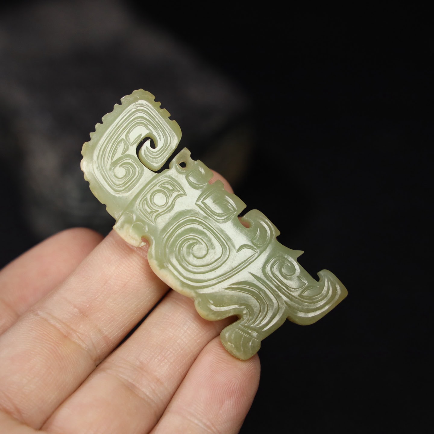 Chinese Natural Jade Carved Phoenix Pendants