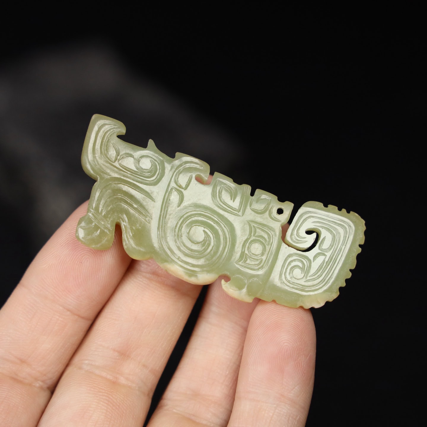 Chinese Natural Jade Carved Phoenix Pendants
