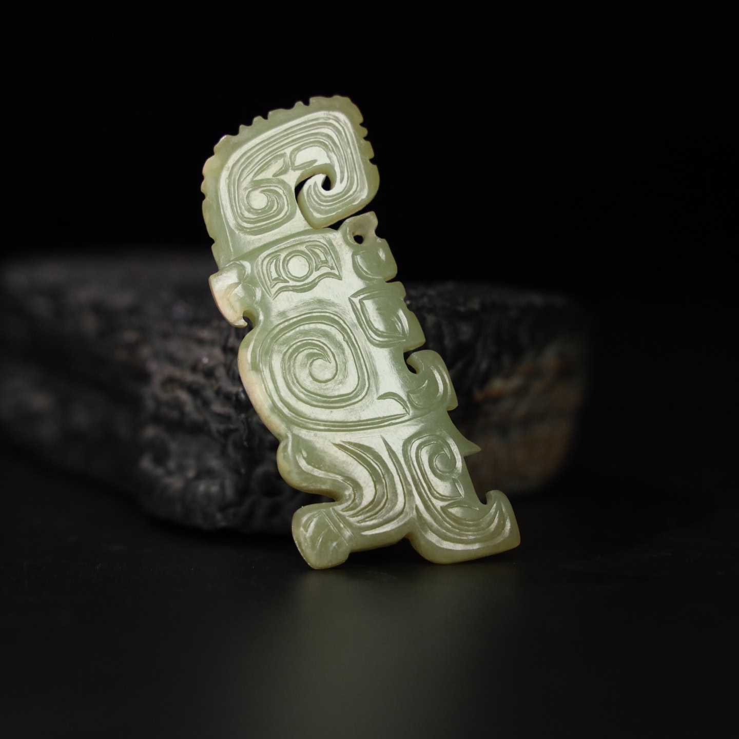 Chinese Natural Jade Carved Phoenix Pendants