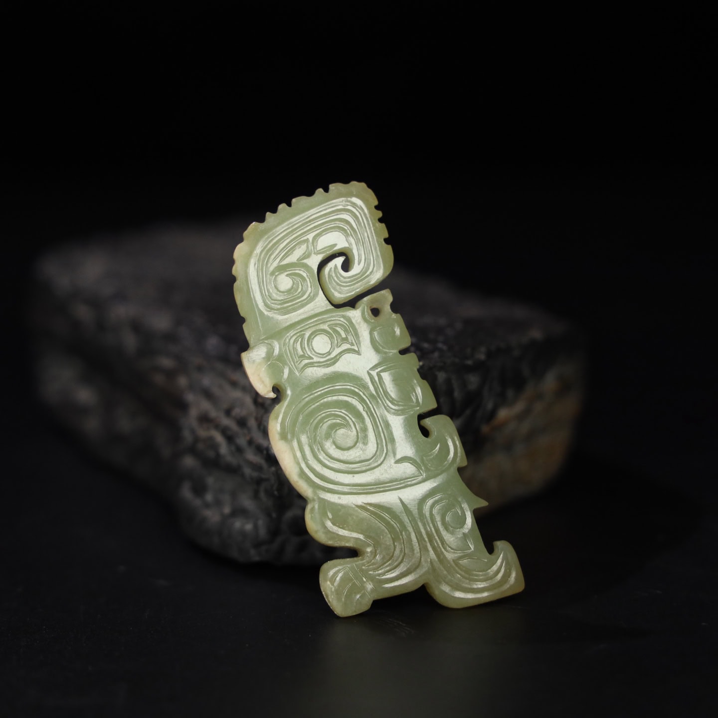 Chinese Natural Jade Carved Phoenix Pendants