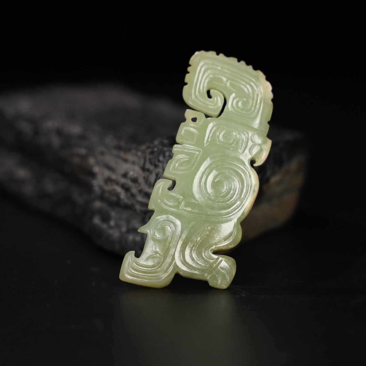 Chinese Natural Jade Carved Phoenix Pendants