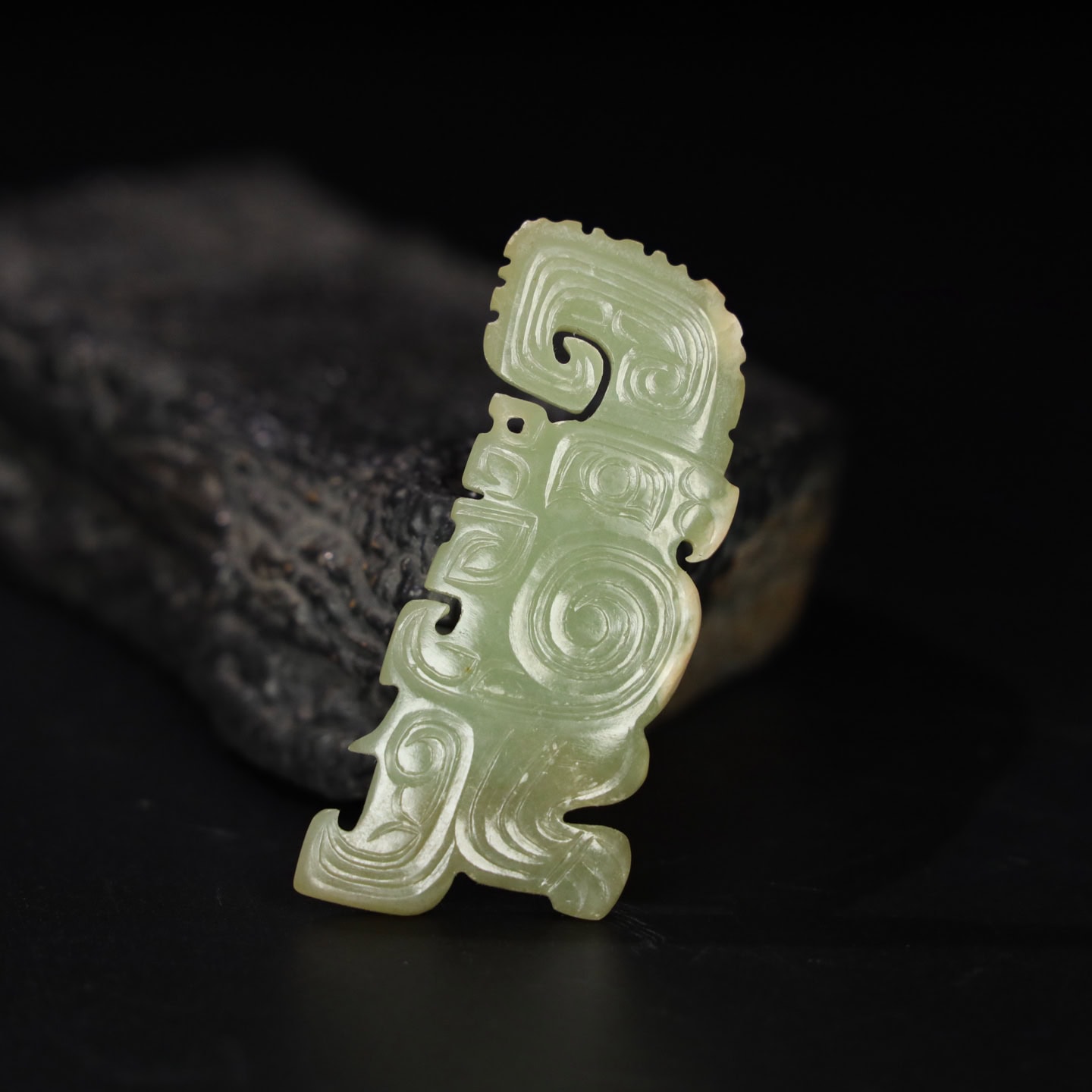 Chinese Natural Jade Carved Phoenix Pendants