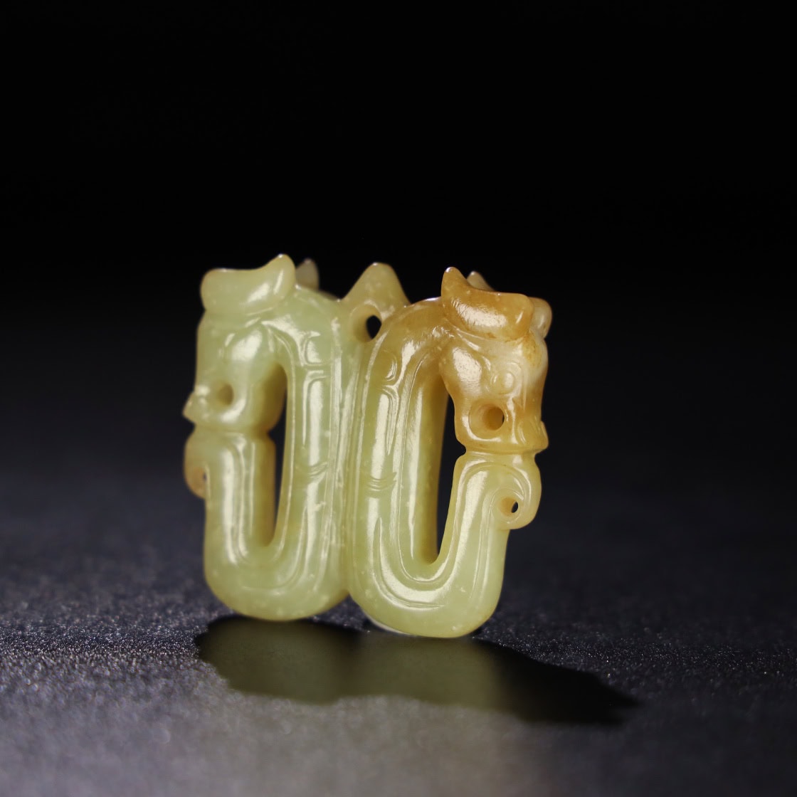 Chinese Natural Jade Carved Dragon Pendants