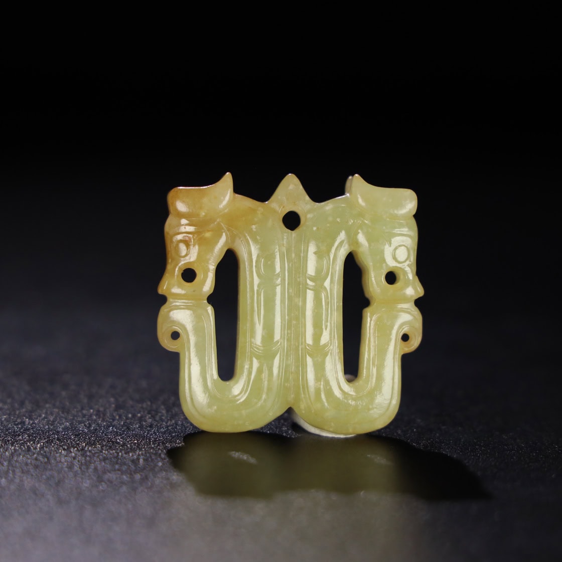 Chinese Natural Jade Carved Dragon Pendants