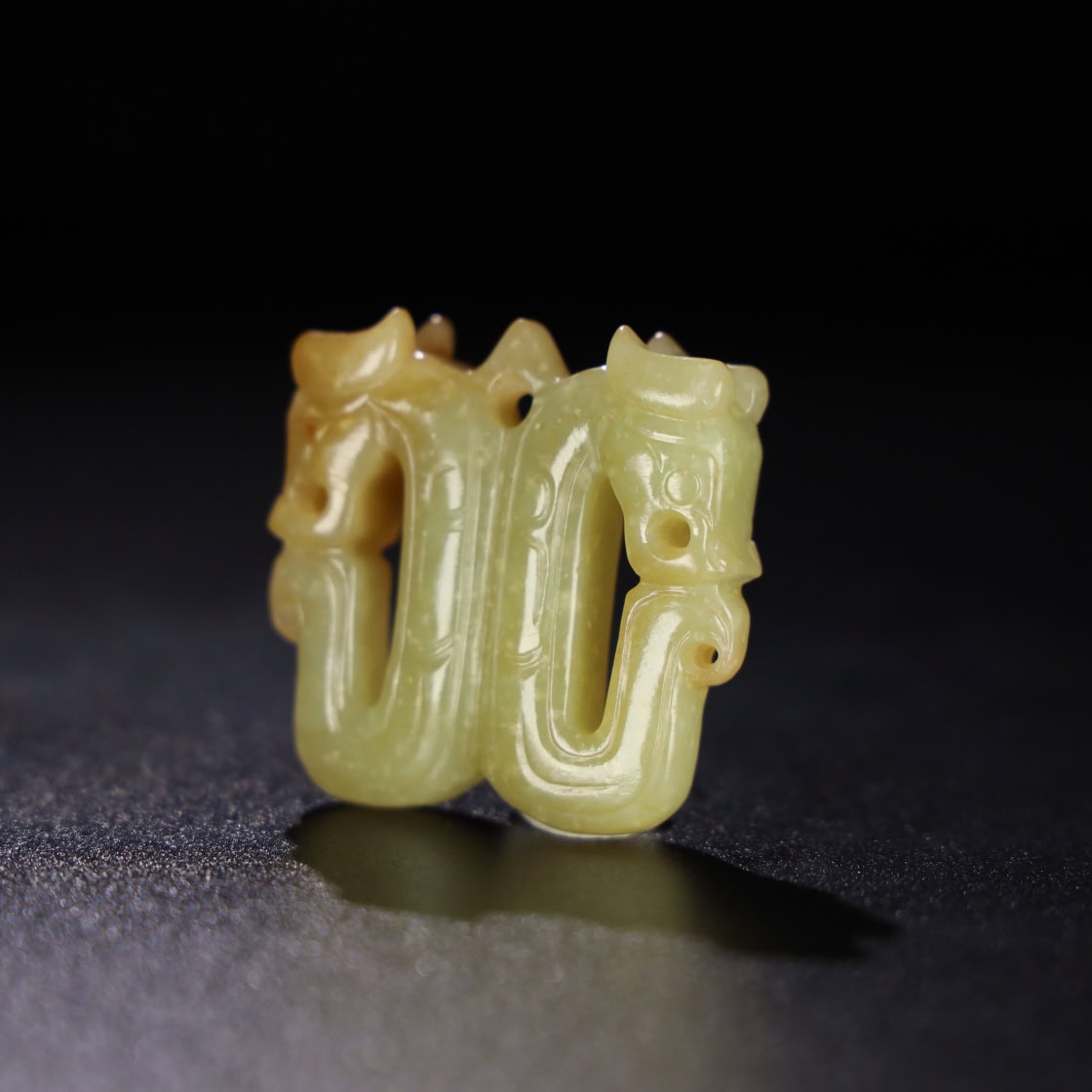 Chinese Natural Jade Carved Dragon Pendants