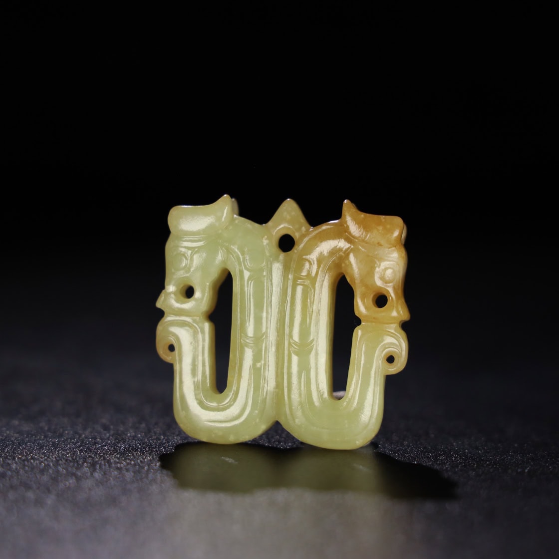 Chinese Natural Jade Carved Dragon Pendants