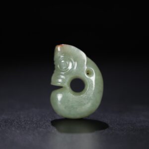 Chinese Natural Jade Carved Pig Dragon
