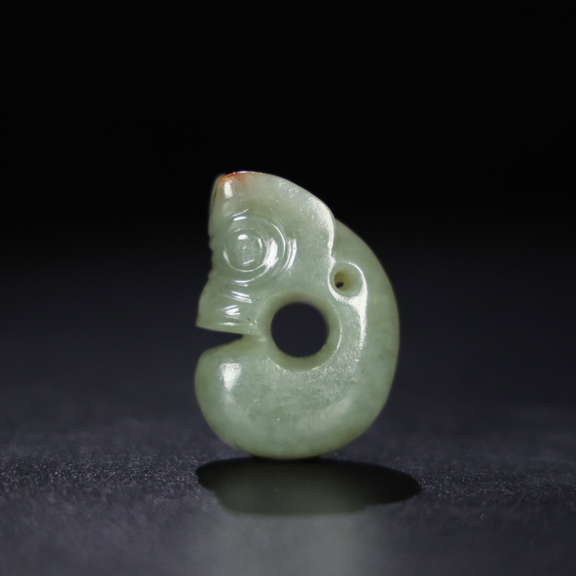 Chinese Natural Jade Carved Pig Dragon