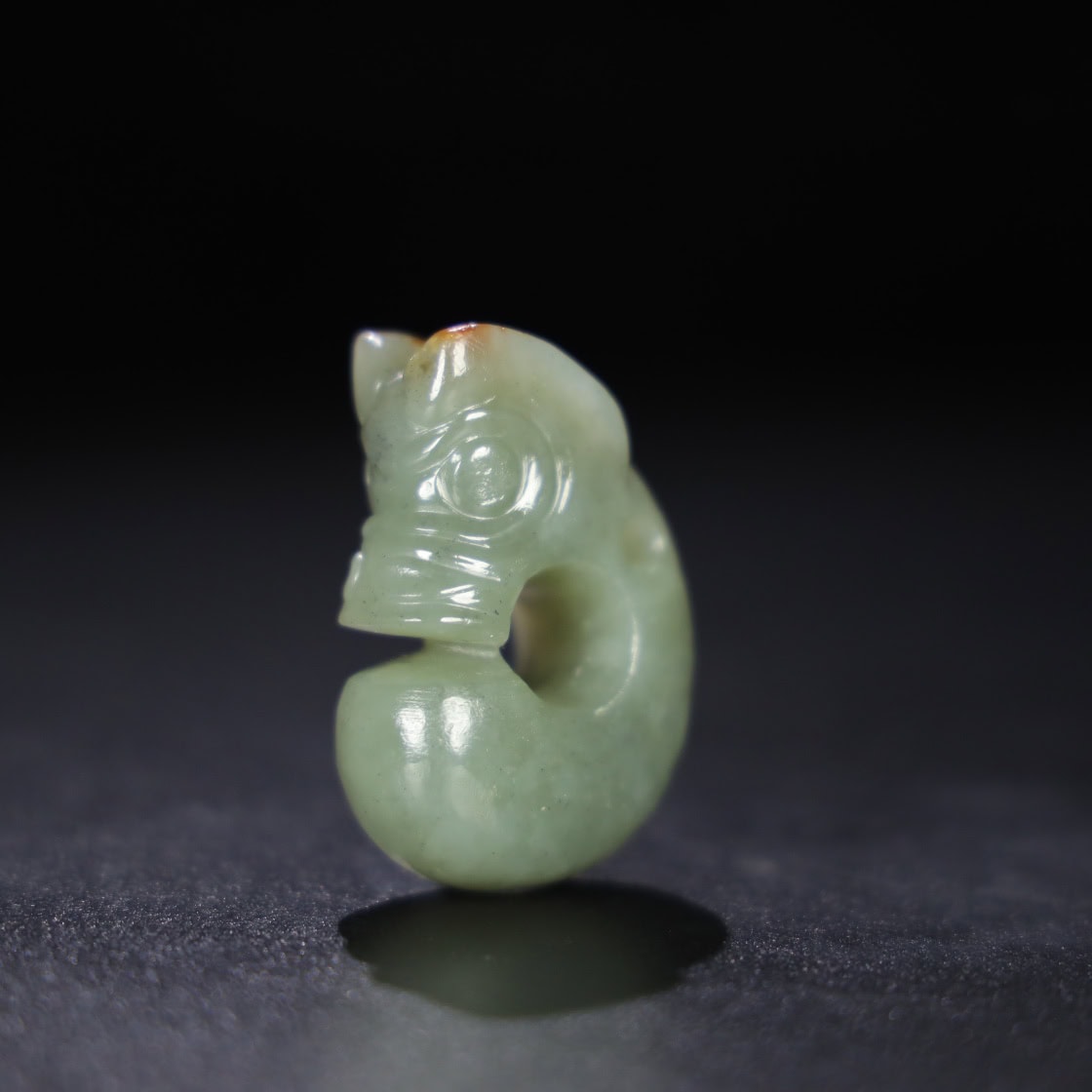Chinese Natural Jade Carved Pig Dragon