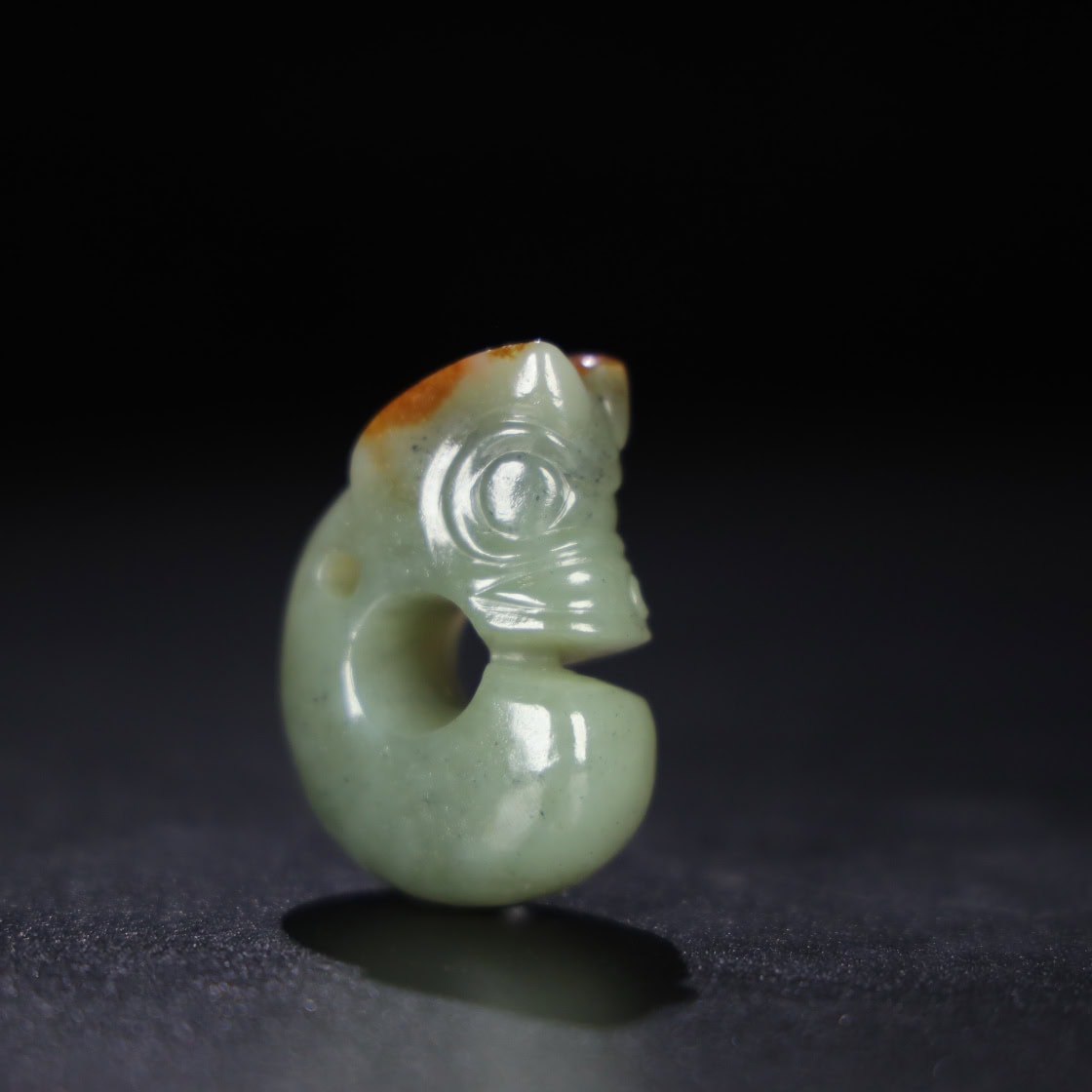 Chinese Natural Jade Carved Pig Dragon