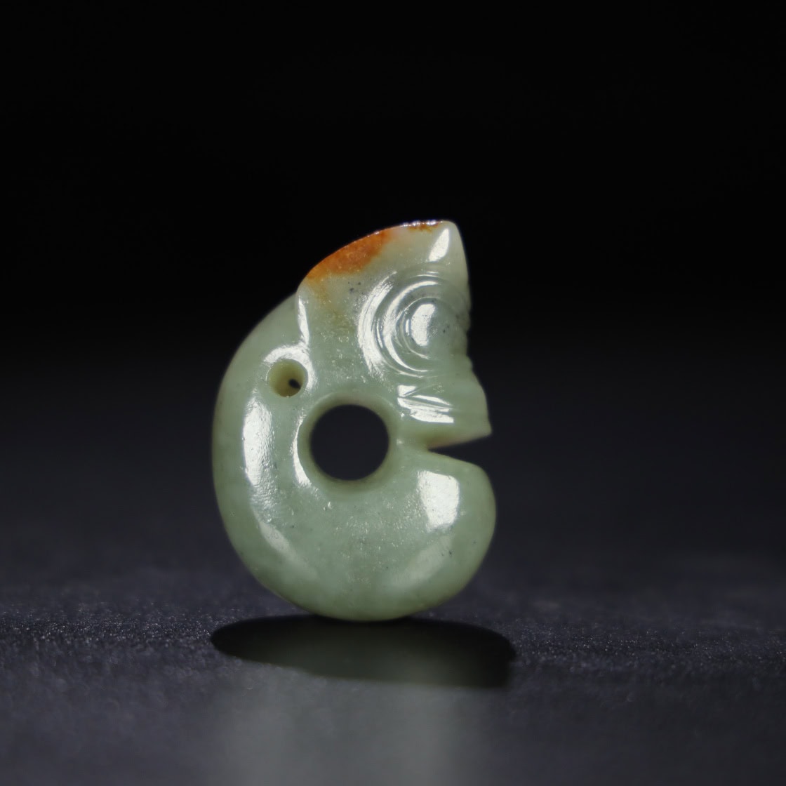 Chinese Natural Jade Carved Pig Dragon
