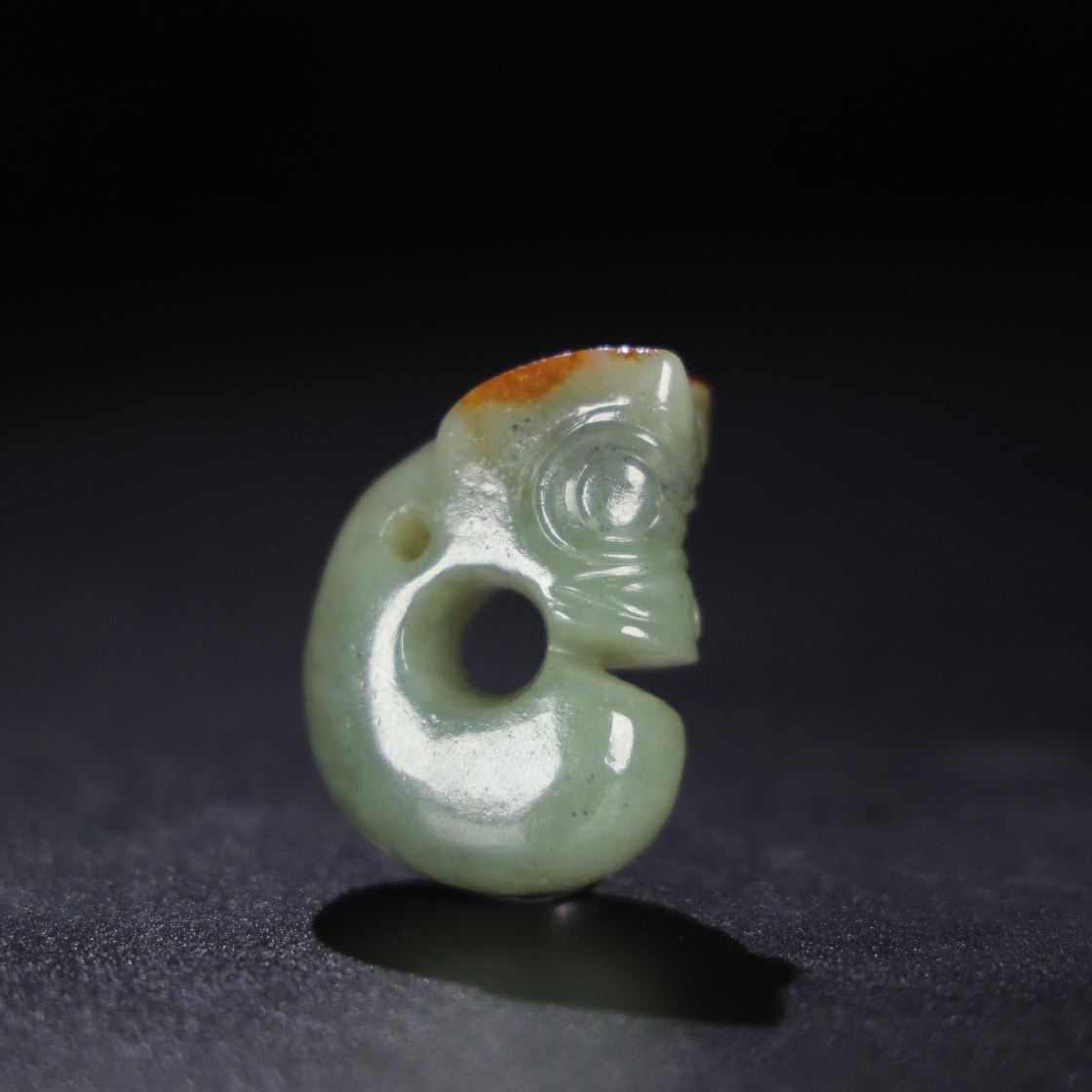 Chinese Natural Jade Carved Pig Dragon
