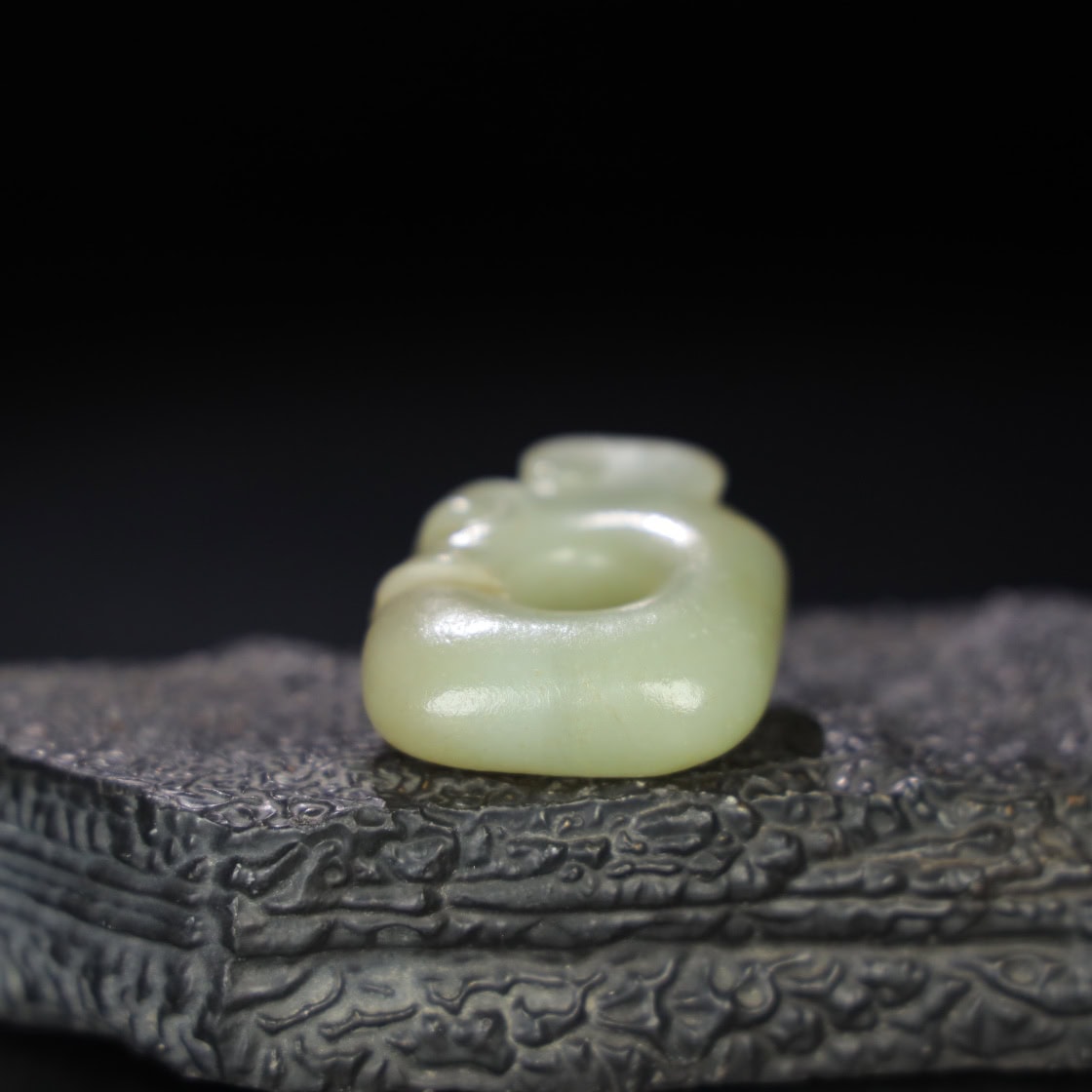 Chinese Natural Jade Carved Pig Dragon