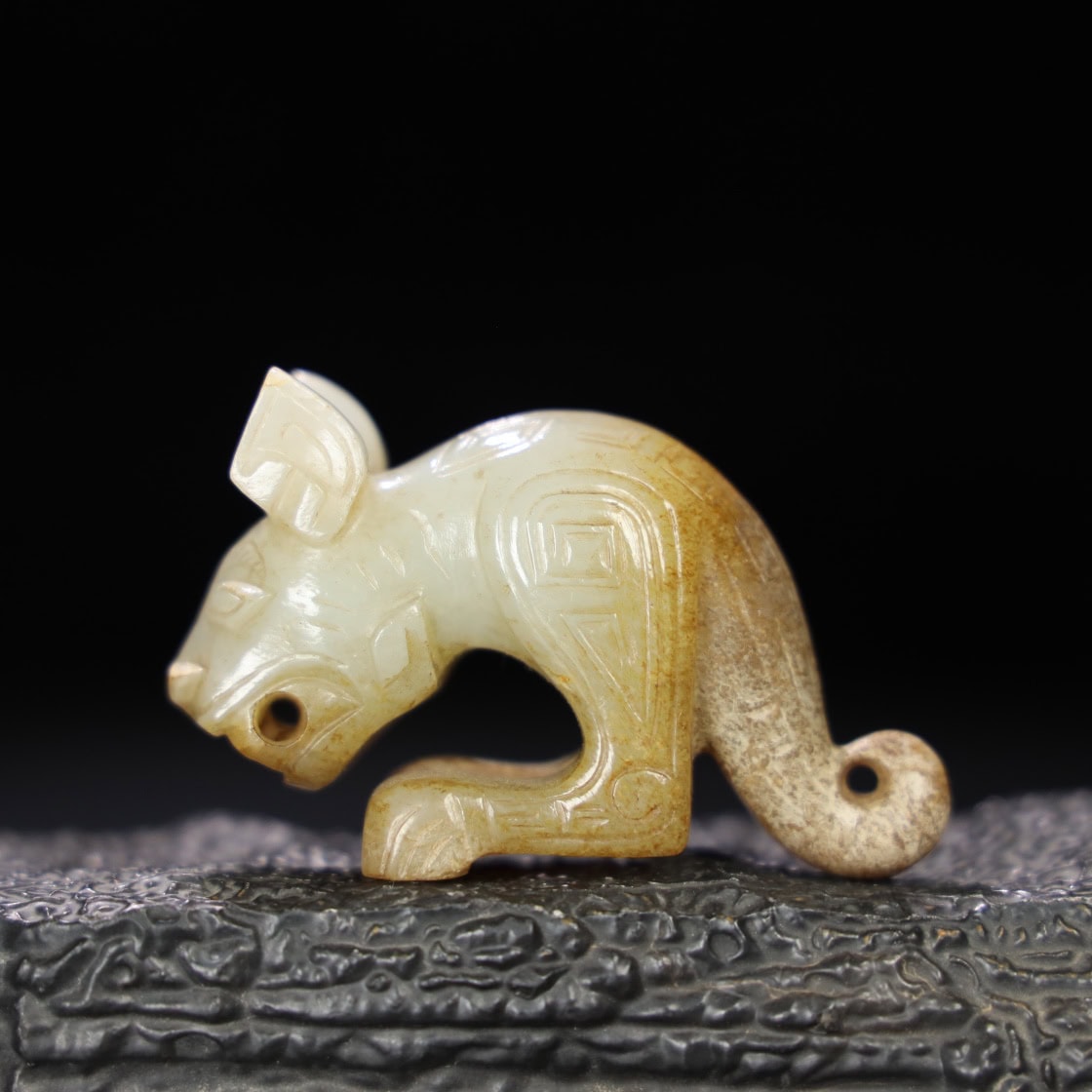 Chinese Natural Jade Carved Dragon