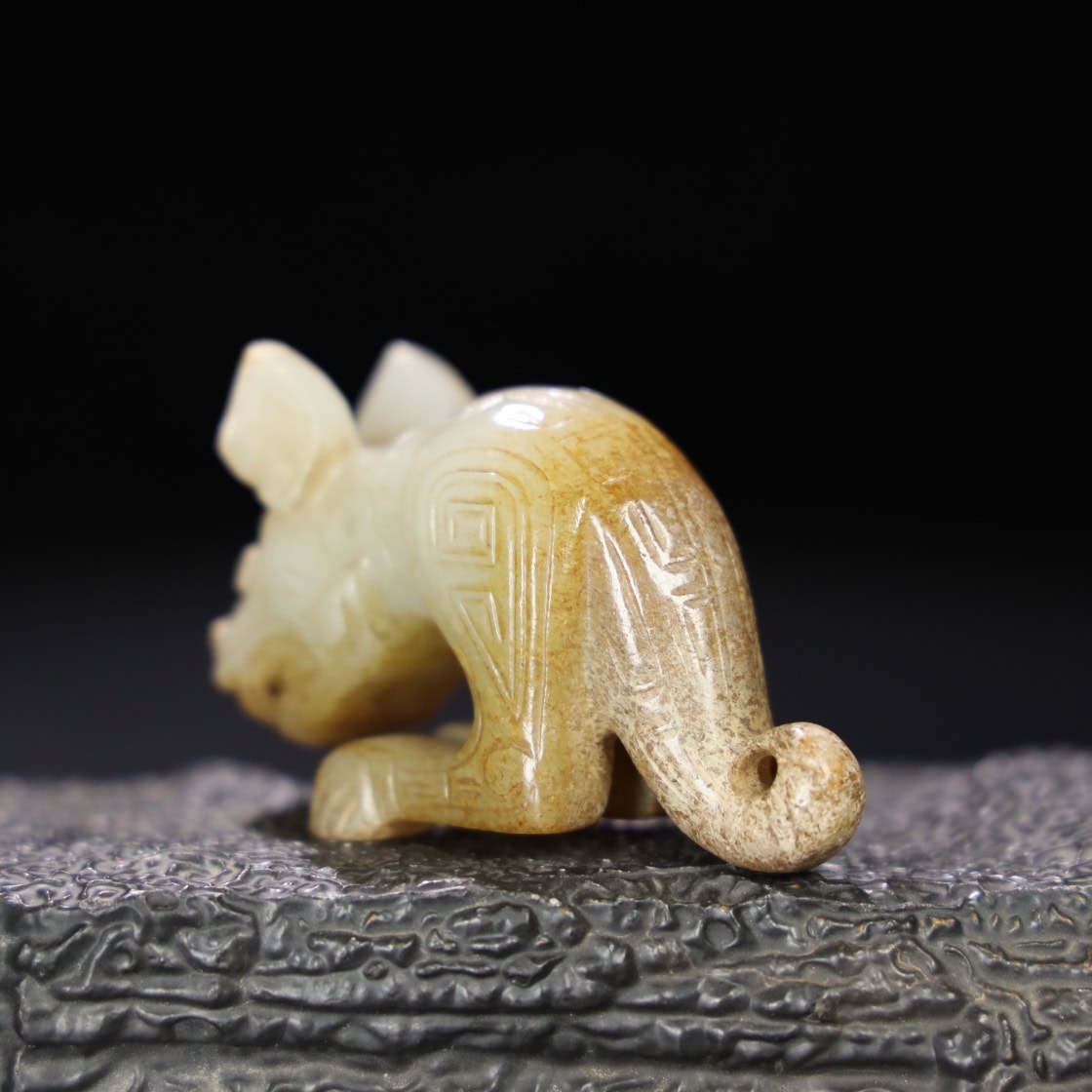 Chinese Natural Jade Carved Dragon
