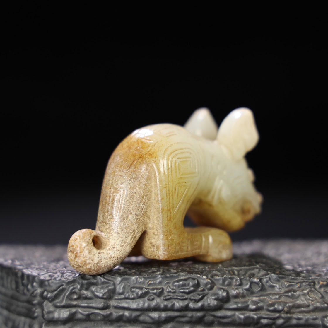Chinese Natural Jade Carved Dragon