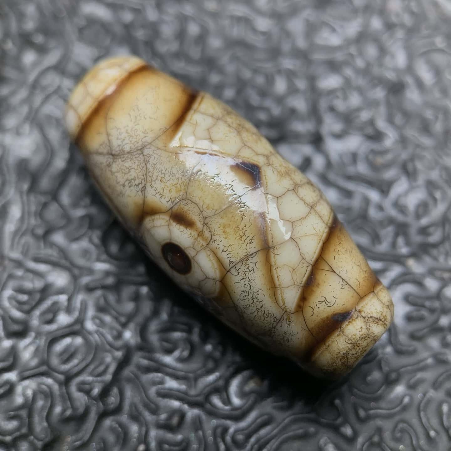 Chinese Natural Agate DZI Beads