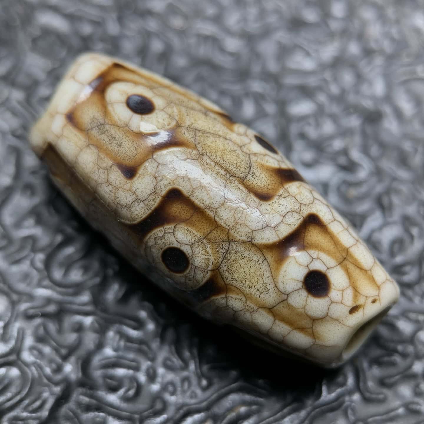 Chinese Natural Agate DZI Beads