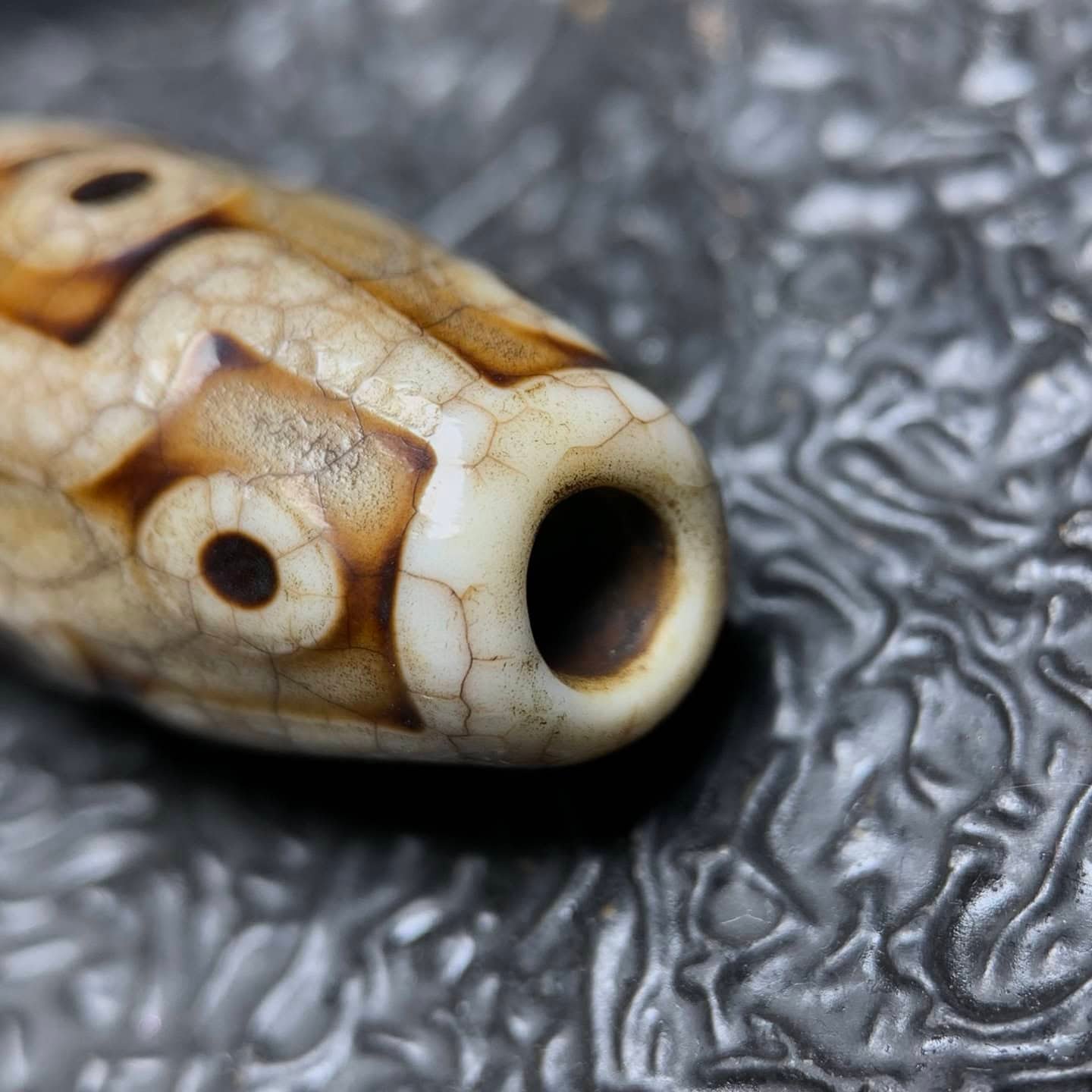 Chinese Natural Agate DZI Beads