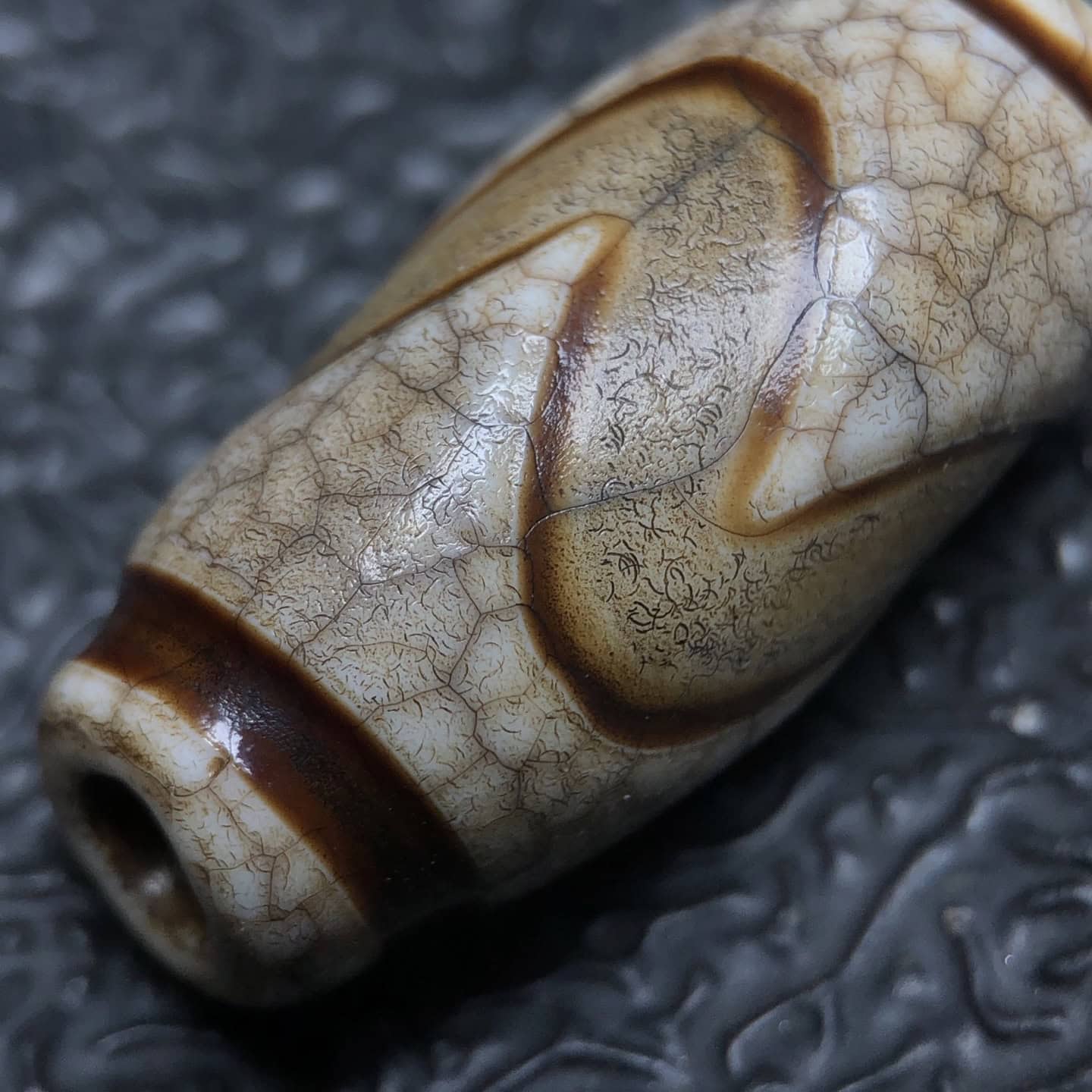 Chinese Natural Agate DZI Beads