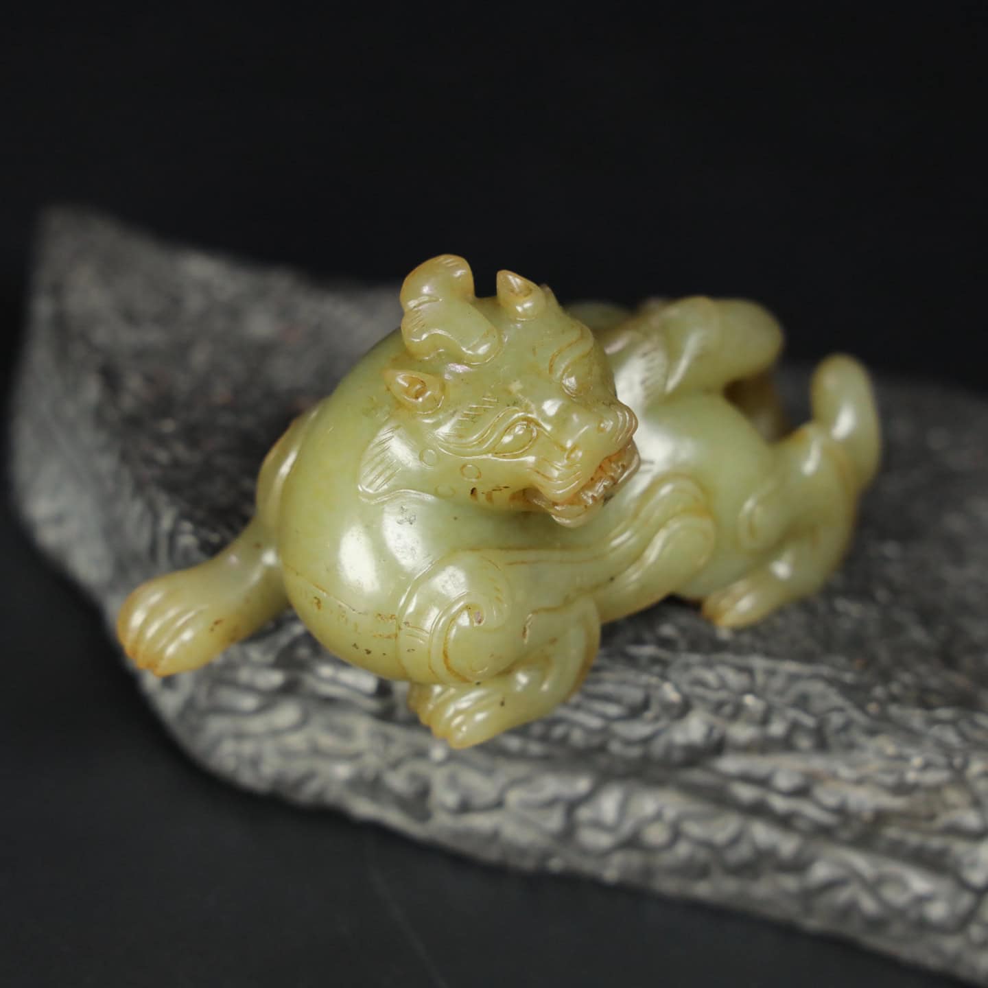 Chinese Natural Jade Carved Beasts