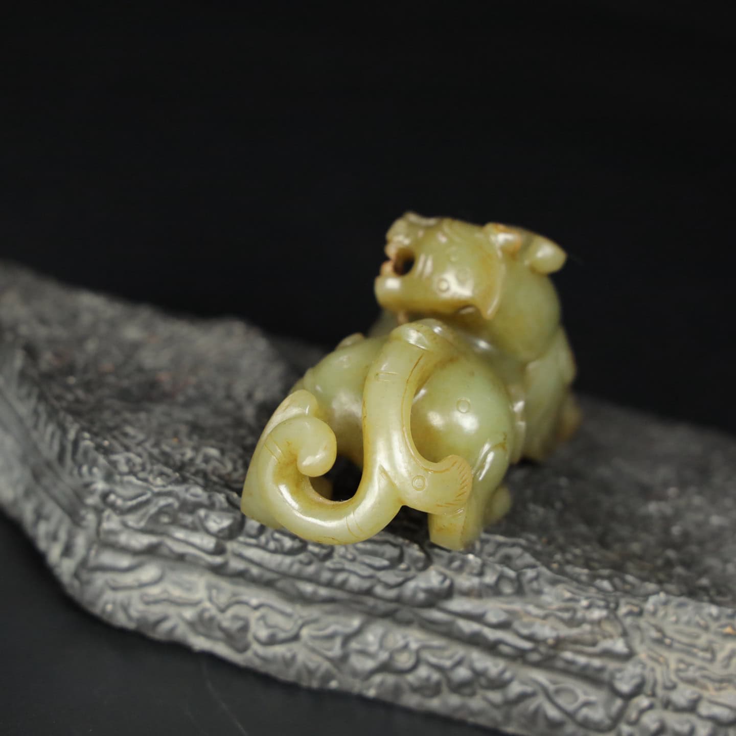 Chinese Natural Jade Carved Beasts