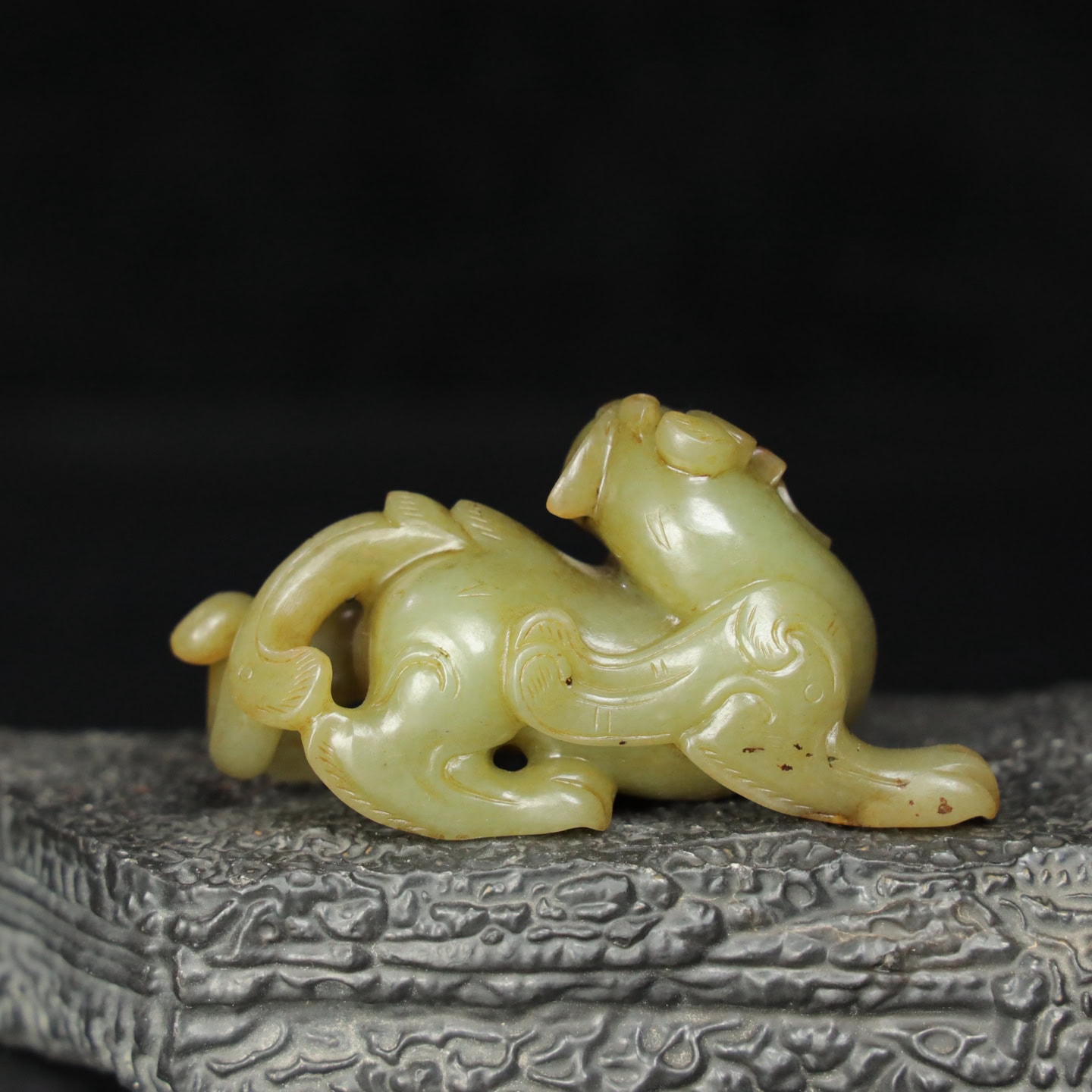 Chinese Natural Jade Carved Beasts