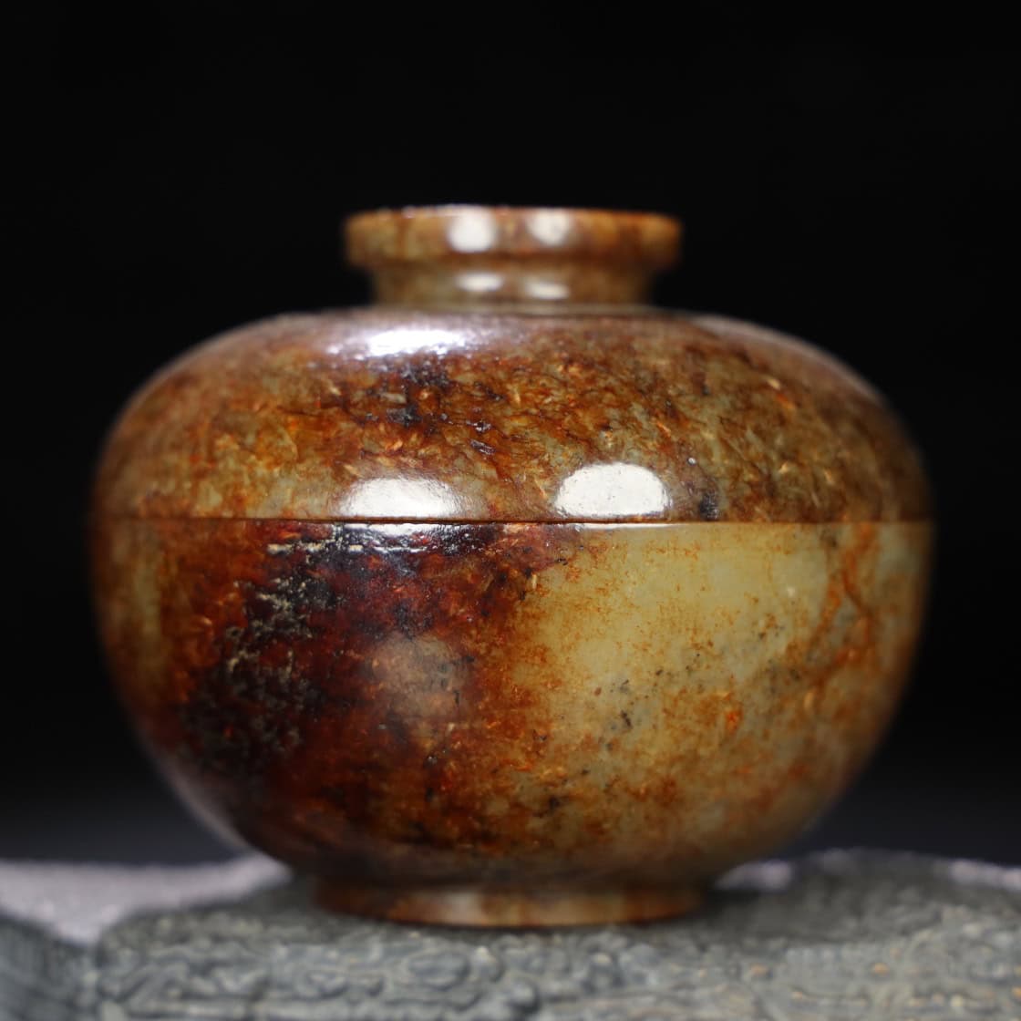 Chinese Natural Jade Carved Dendrobium