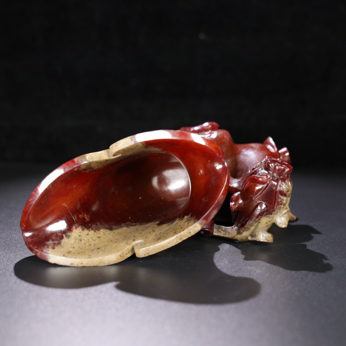 Chinese Natural Jade Carved Dragon cup