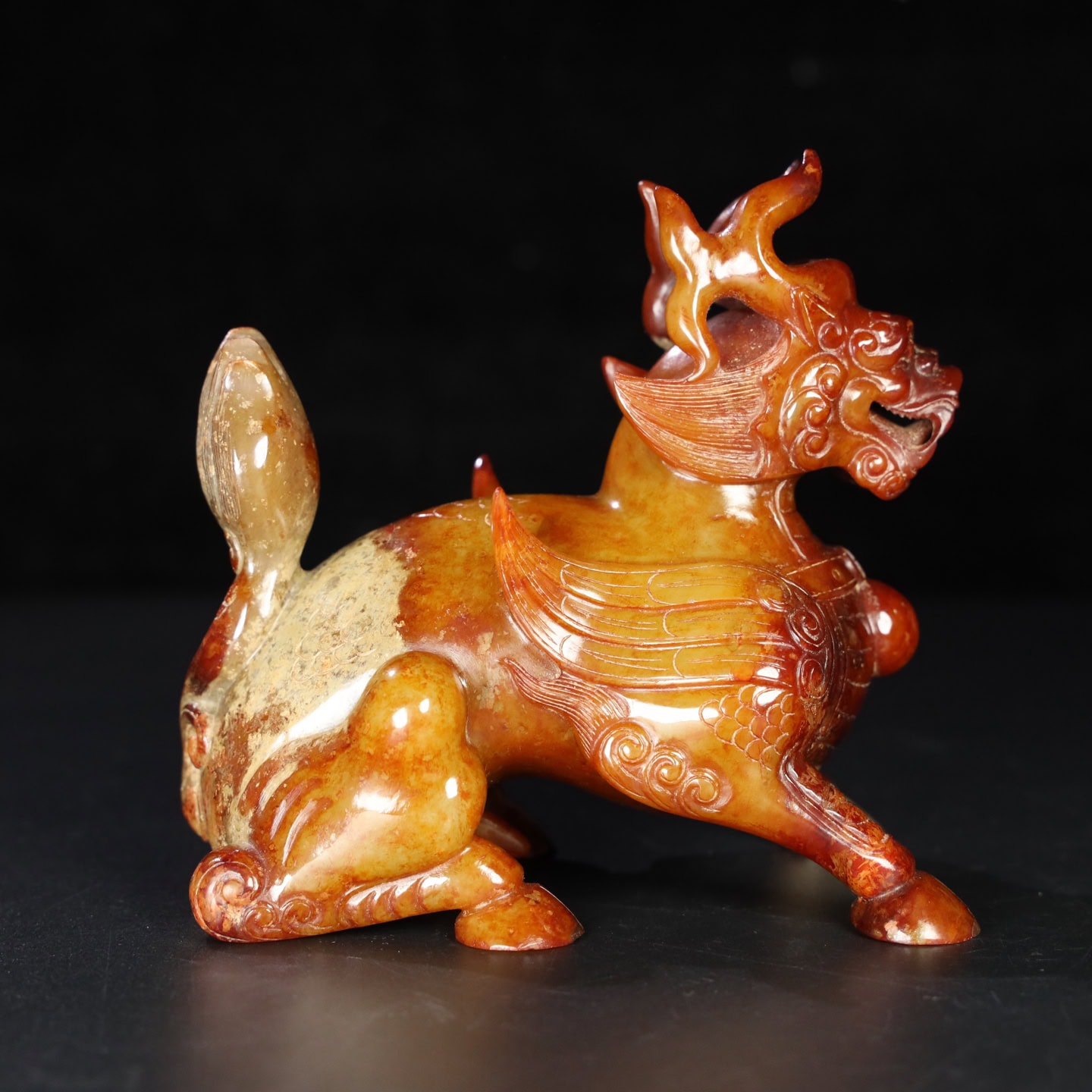 Chinese Natural Jade Carved Animal