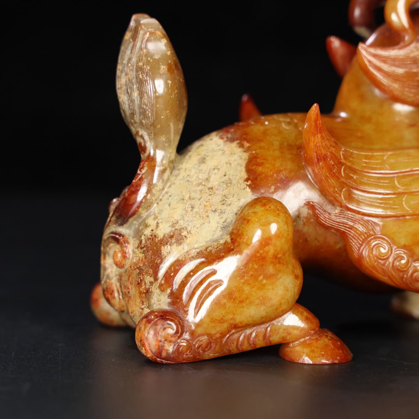 Chinese Natural Jade Carved Animal