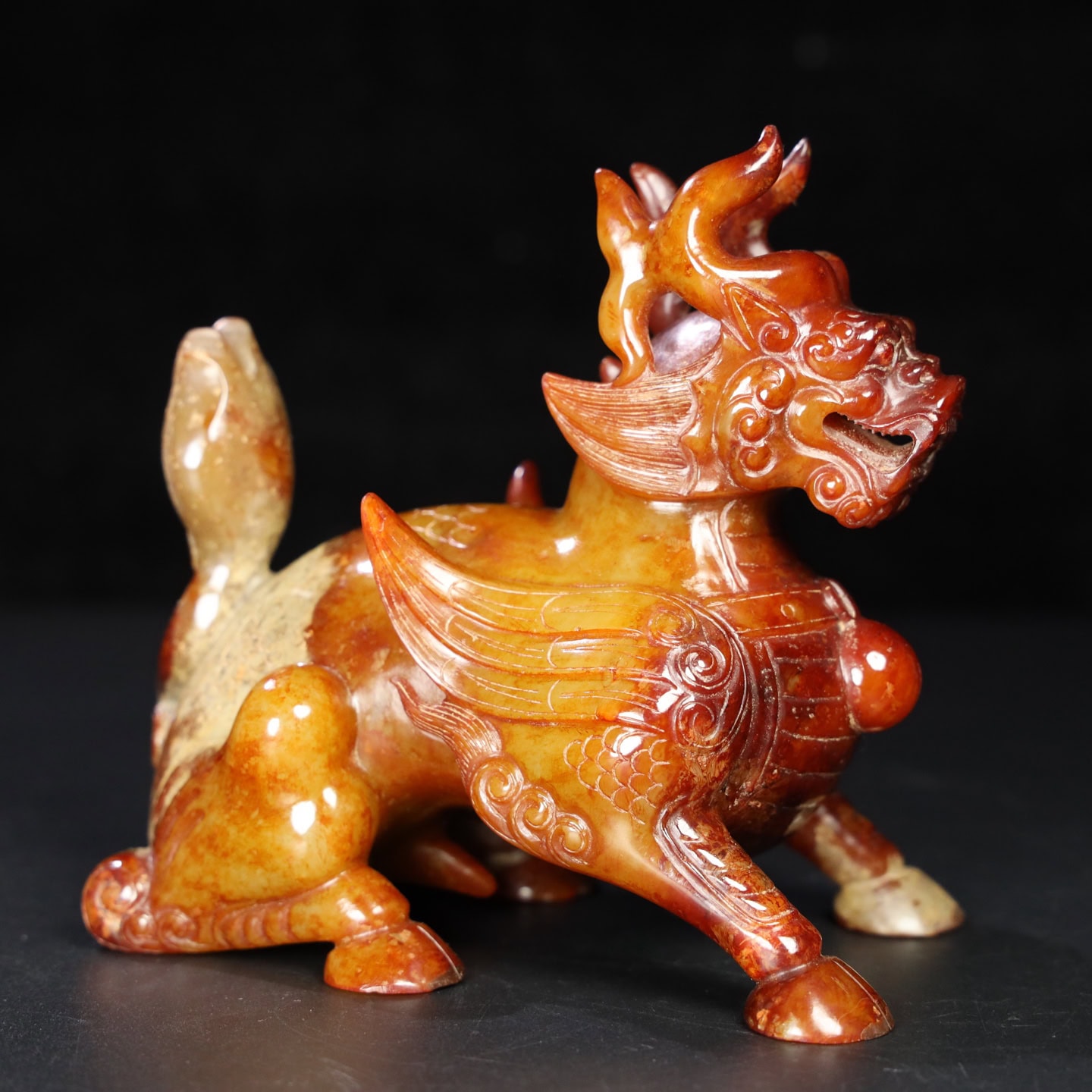 Chinese Natural Jade Carved Animal