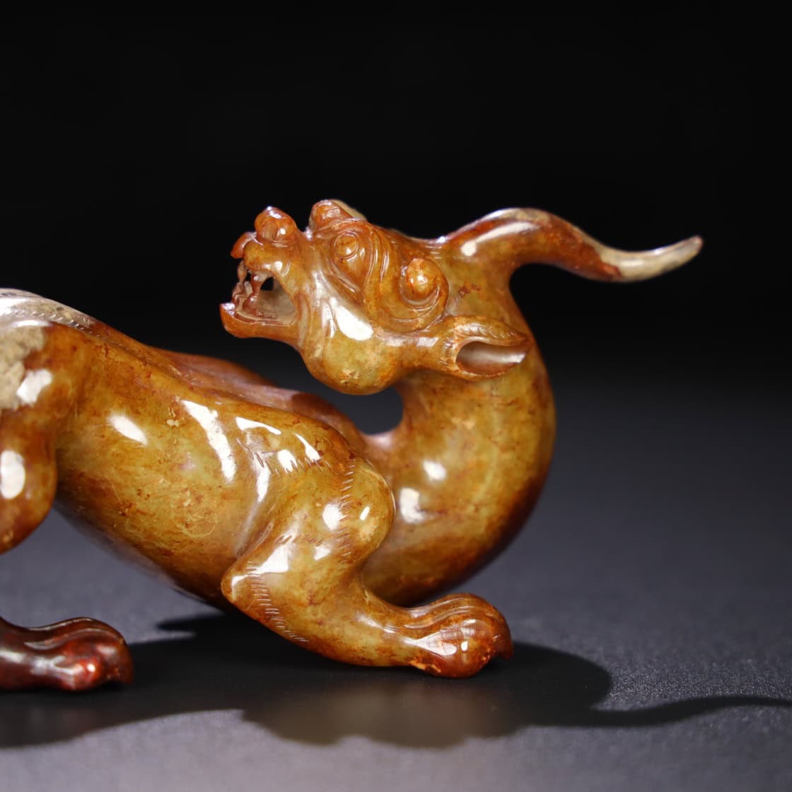 Chinese Natural Jade Carved Animal Ornaments