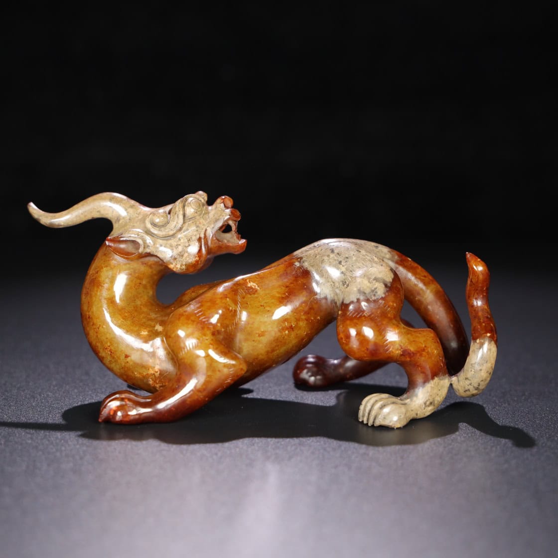Chinese Natural Jade Carved Animal Ornaments