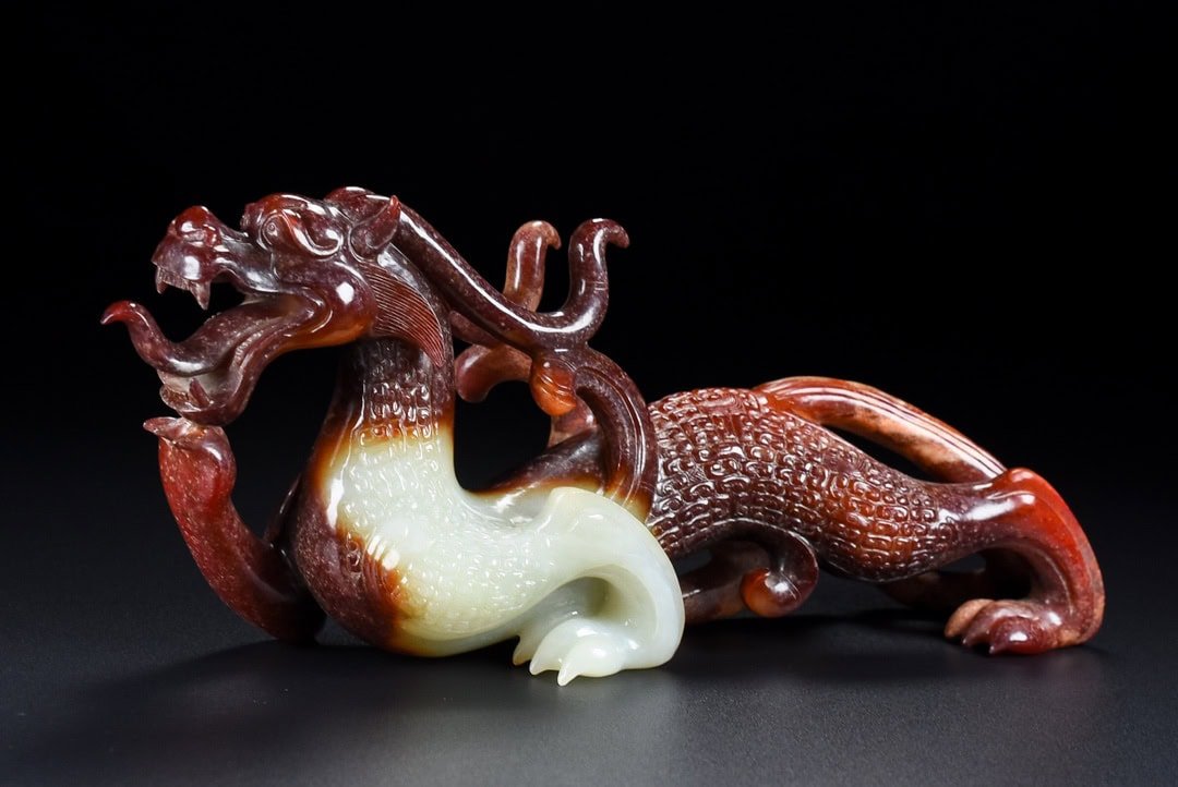 Chinese Natural Jade Carved Beasts
