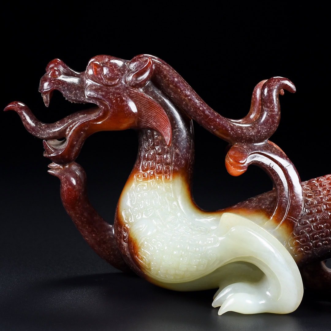 Chinese Natural Jade Carved Beasts