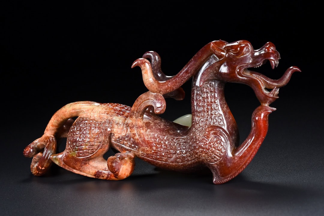 Chinese Natural Jade Carved Beasts