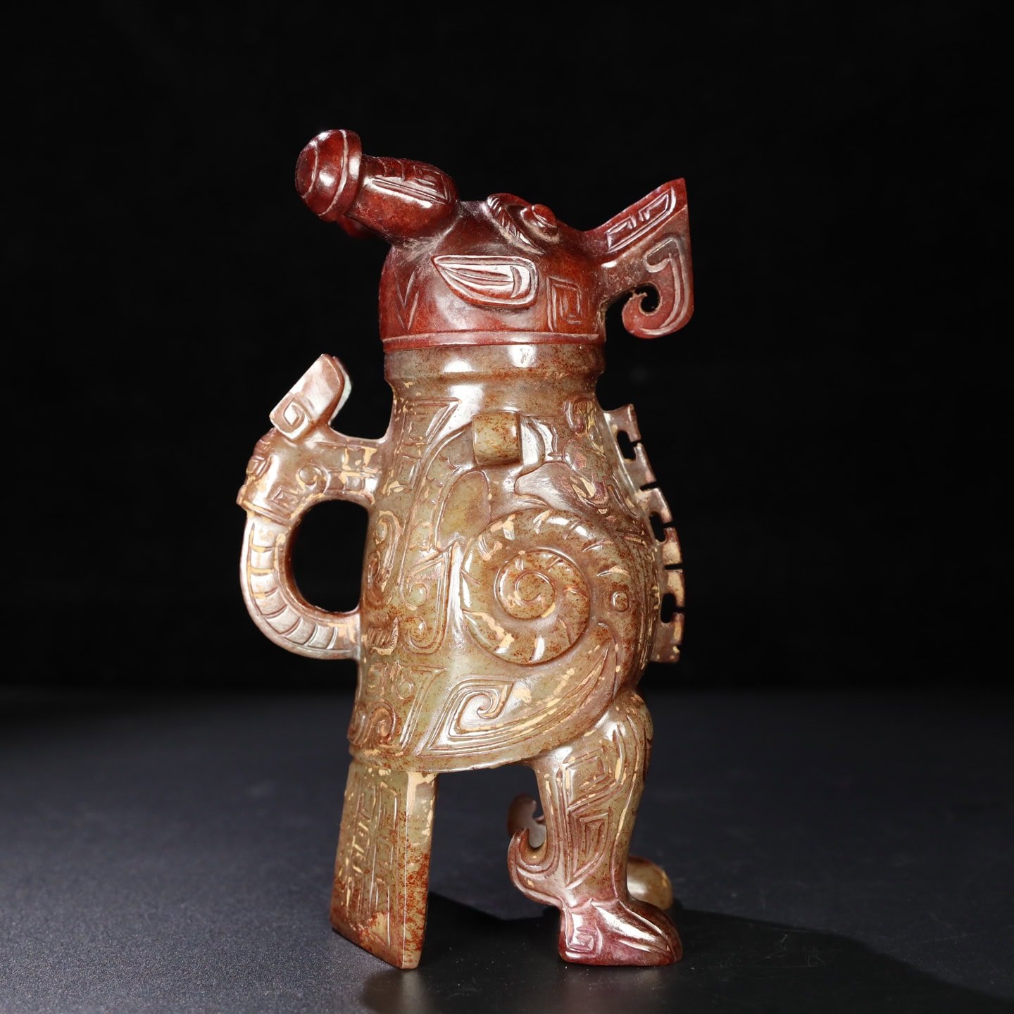 Chinese Natural Jade Carved Bottle