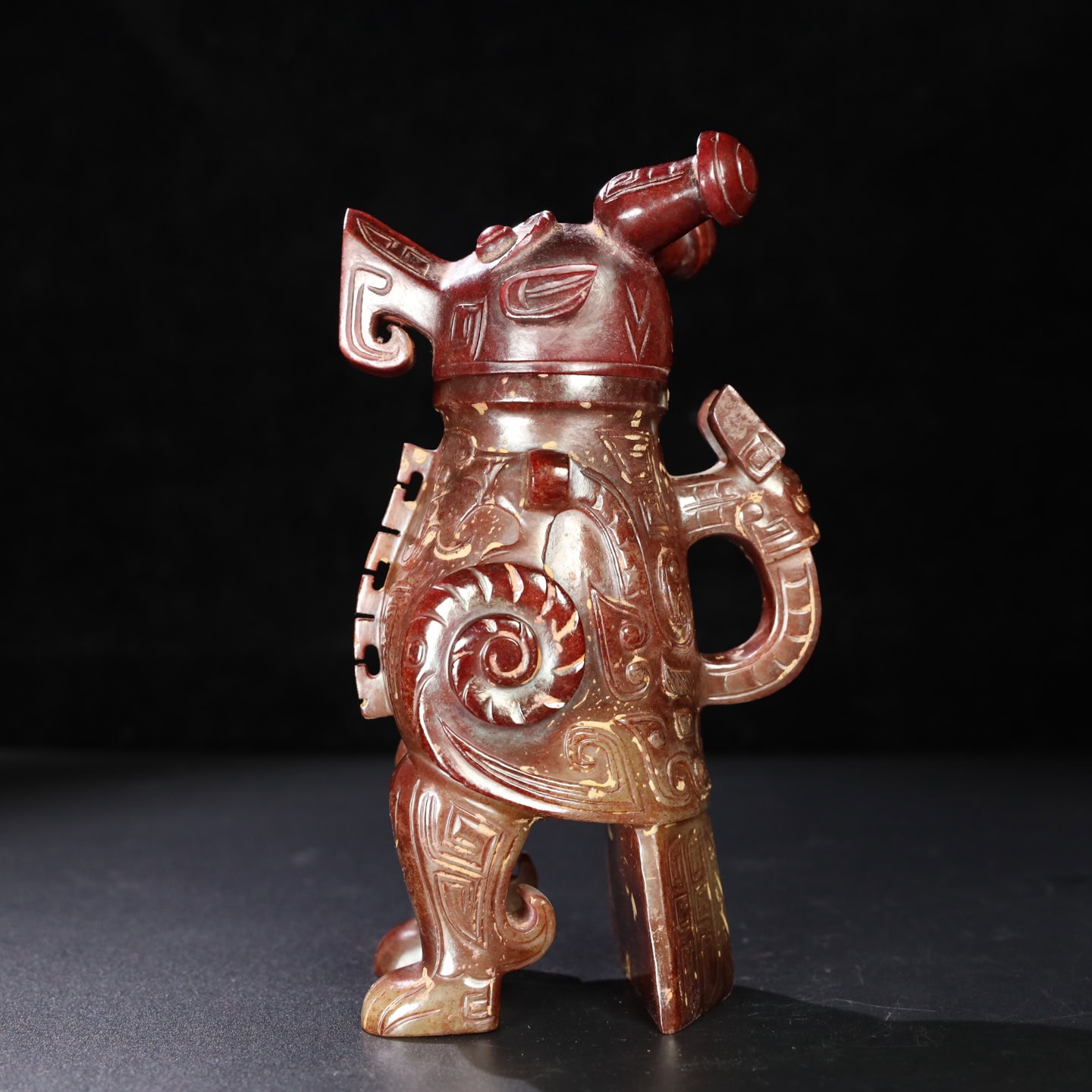 Chinese Natural Jade Carved Bottle