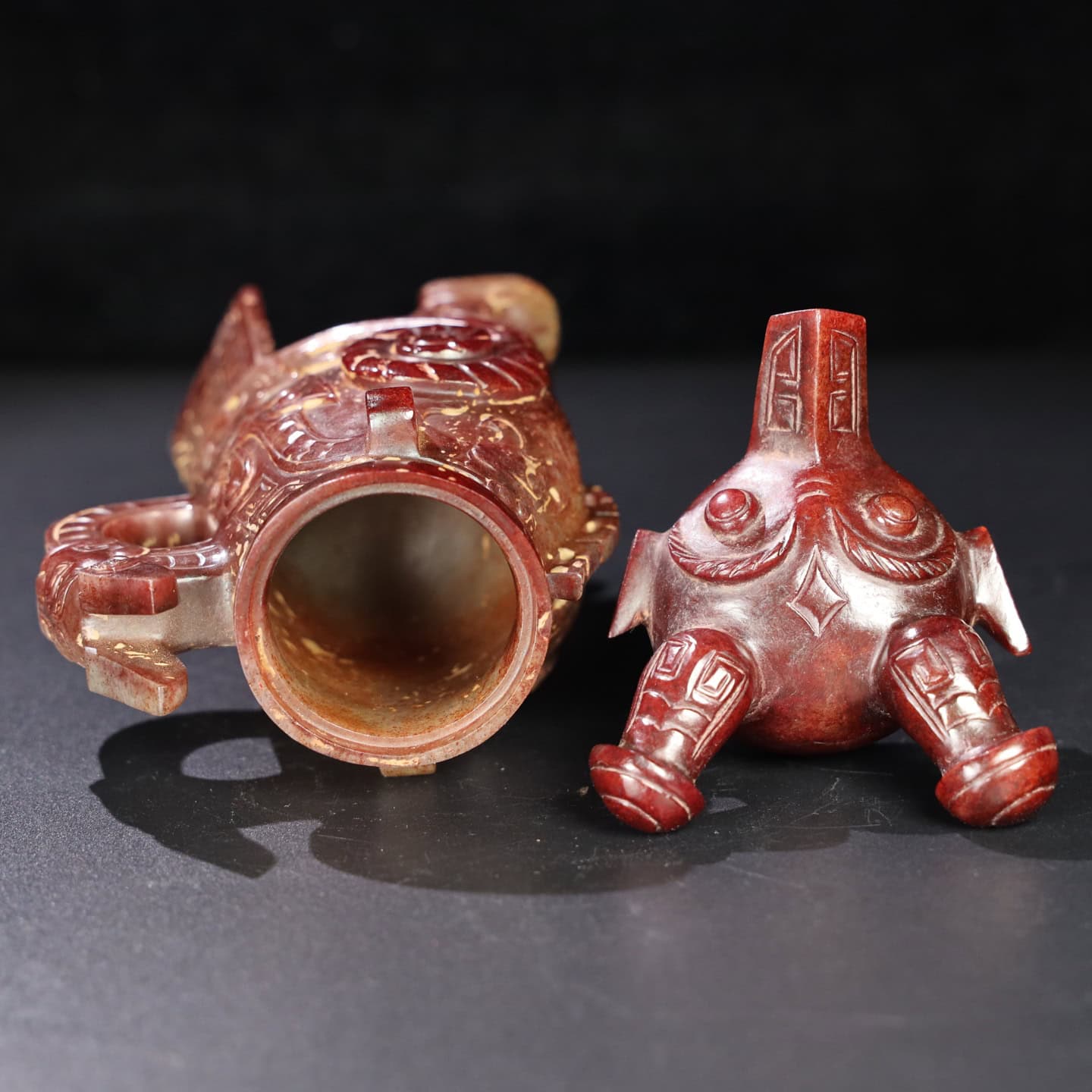 Chinese Natural Jade Carved Bottle