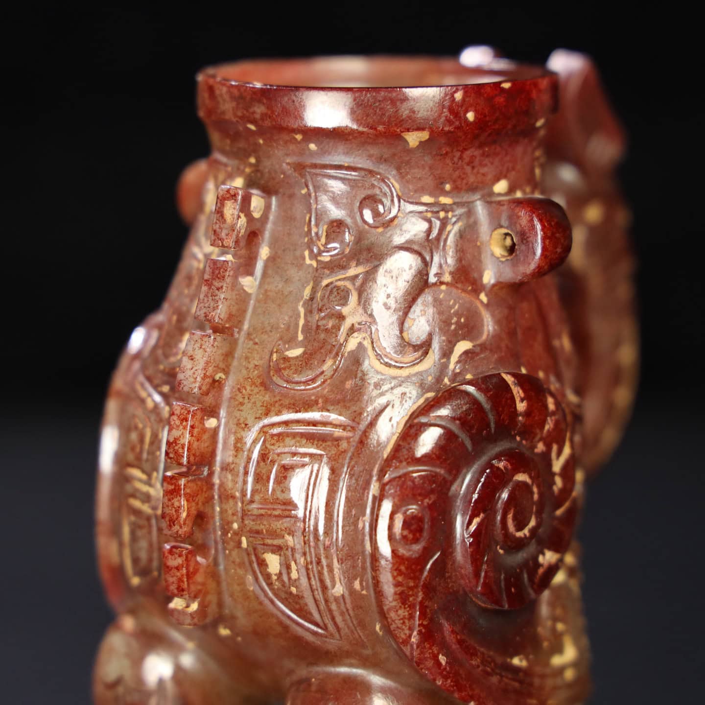 Chinese Natural Jade Carved Bottle