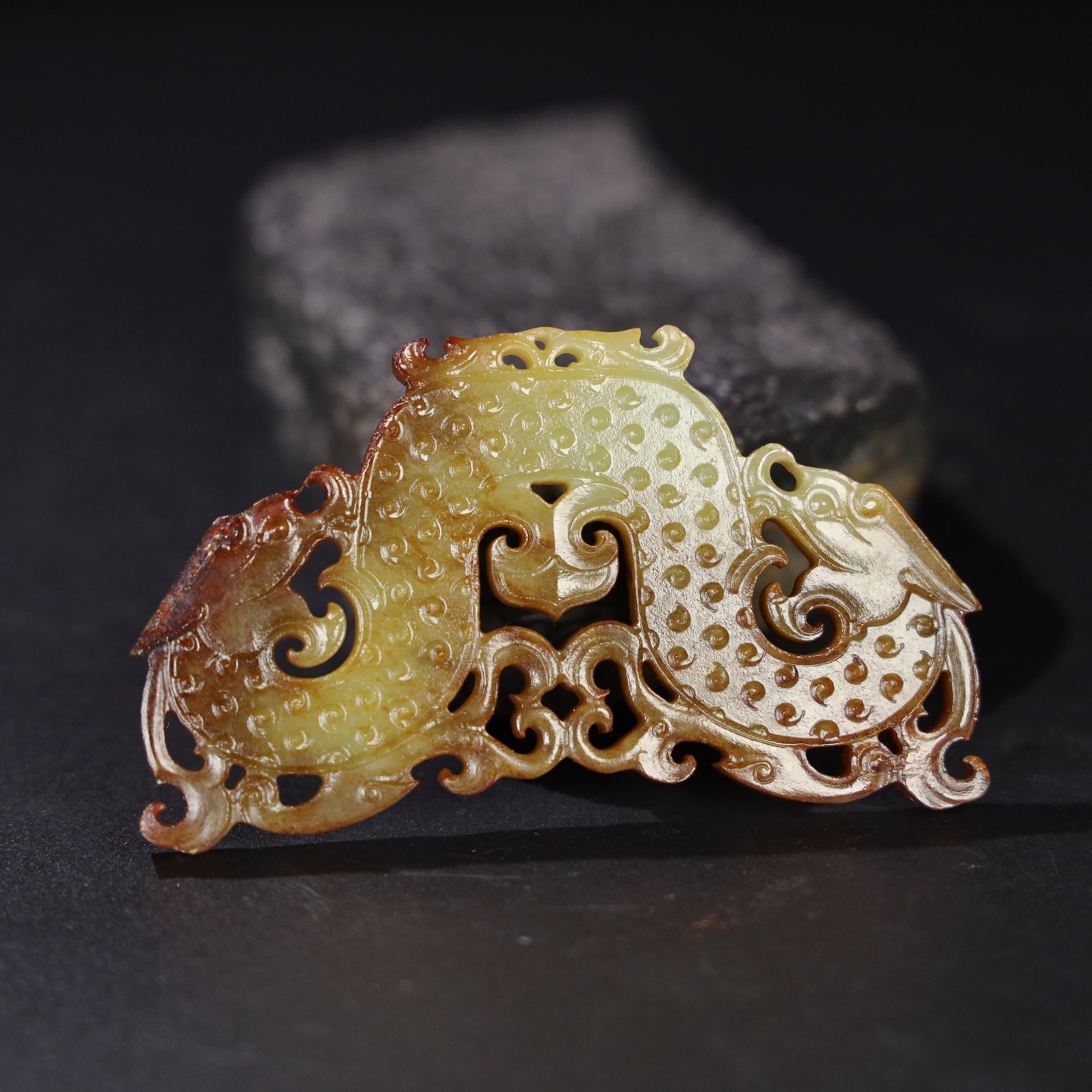 Chinese Natural Jade Carved Dragon Pendant