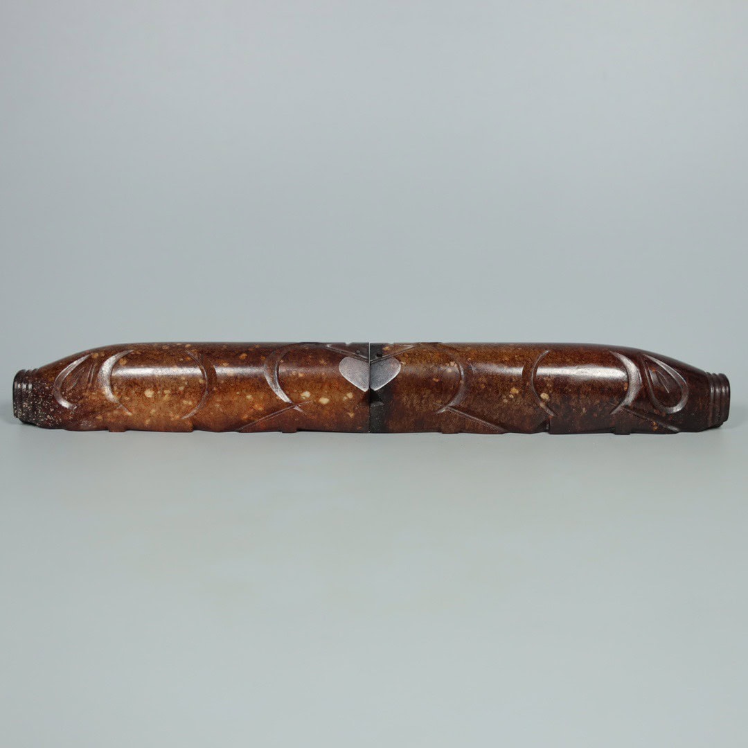 Chinese Natural Jade Carved Pig Handles