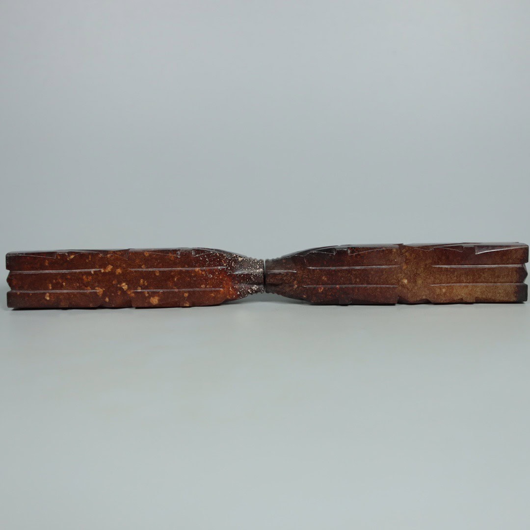 Chinese Natural Jade Carved Pig Handles