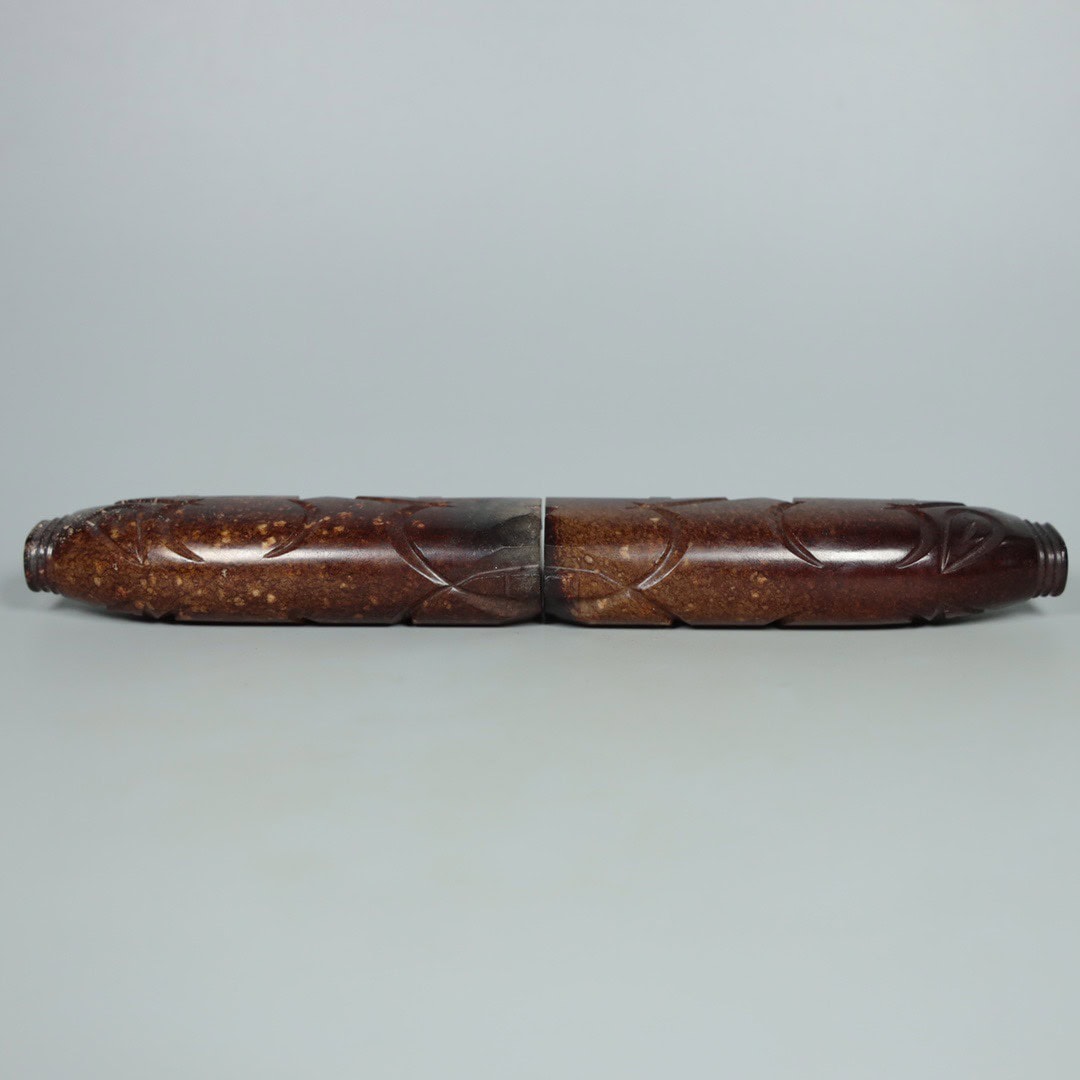 Chinese Natural Jade Carved Pig Handles