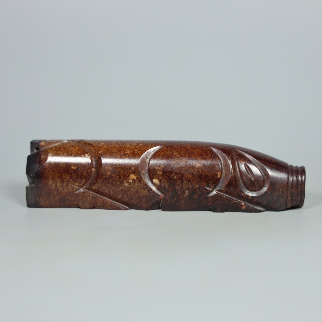Chinese Natural Jade Carved Pig Handles
