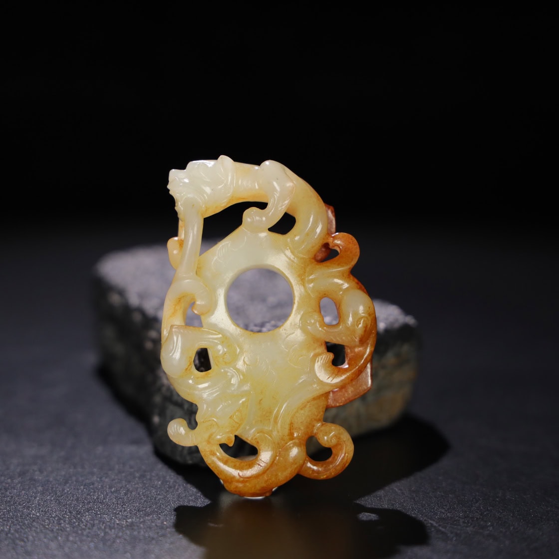 Chinese Natural Jade Carved handles