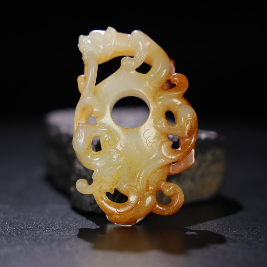Chinese Natural Jade Carved handles